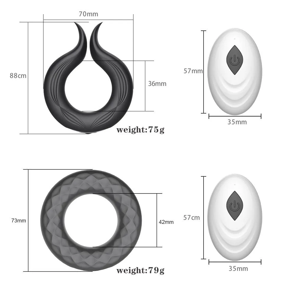 Rechargeable Remote Silicone Cock Ring Vibrator for Delay Ejaculation