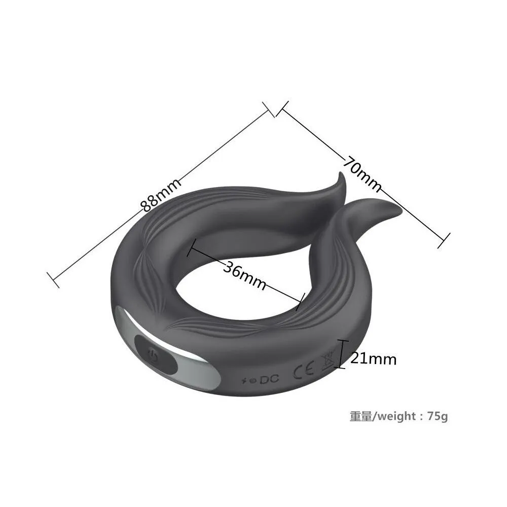 Rechargeable Remote Silicone Cock Ring Vibrator for Delay Ejaculation