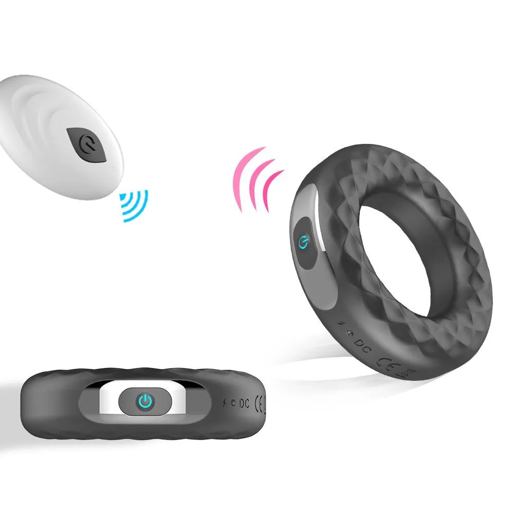 Rechargeable Remote Silicone Cock Ring Vibrator for Delay Ejaculation