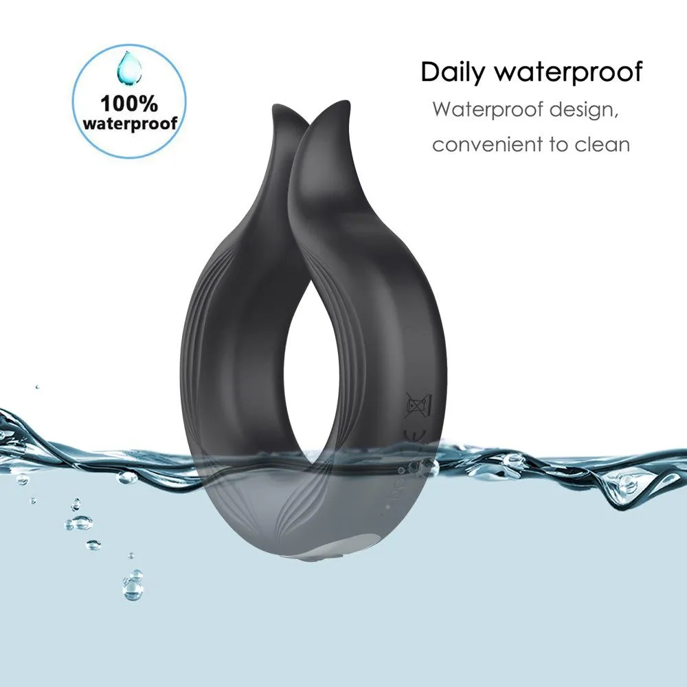 Rechargeable Remote Silicone Cock Ring Vibrator for Delay Ejaculation