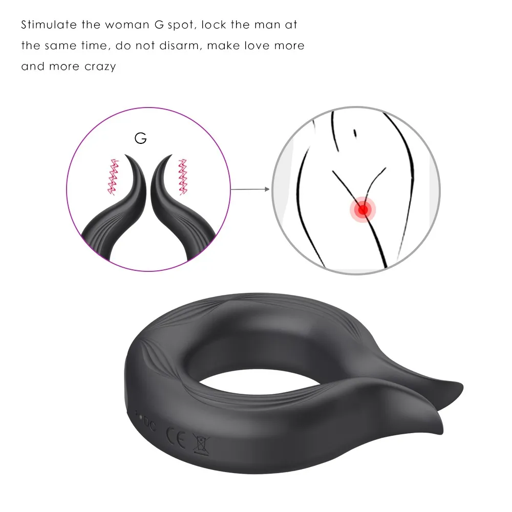 Rechargeable Remote Silicone Cock Ring Vibrator for Delay Ejaculation