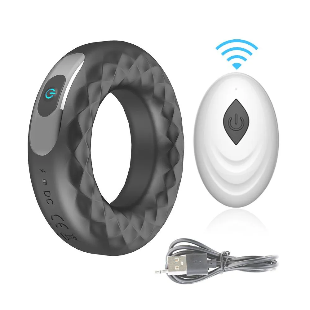 Rechargeable Remote Silicone Cock Ring Vibrator for Delay Ejaculation