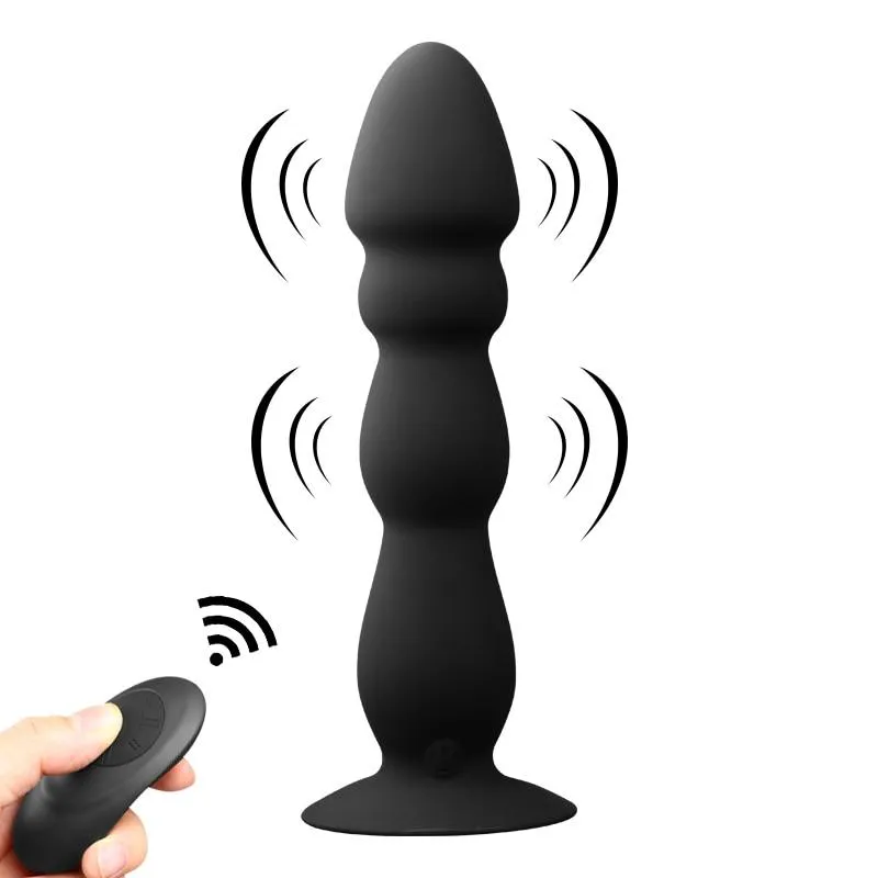 Remote Control Anal Plug Bead Dildo Vibrator Suction Cup