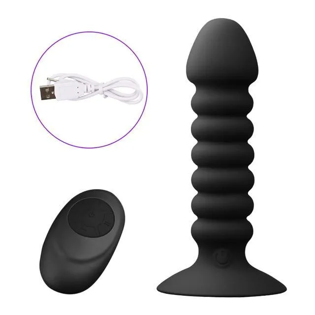 Remote Control Anal Plug Bead Dildo Vibrator Suction Cup