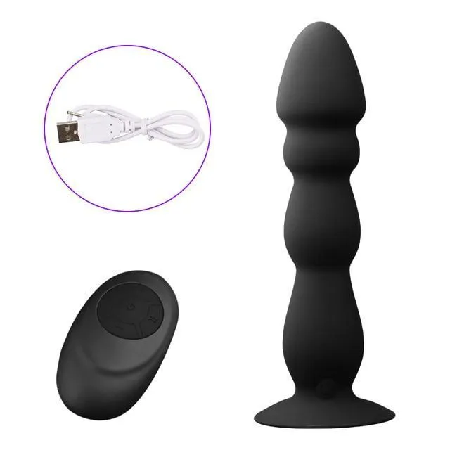 Remote Control Anal Plug Bead Dildo Vibrator Suction Cup