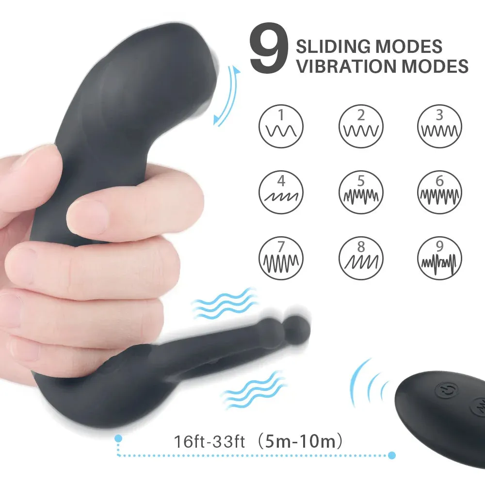 Remote Control Buckle Prostate Massager - Finger Anal Plug Cock Ring Delay Ejaculation