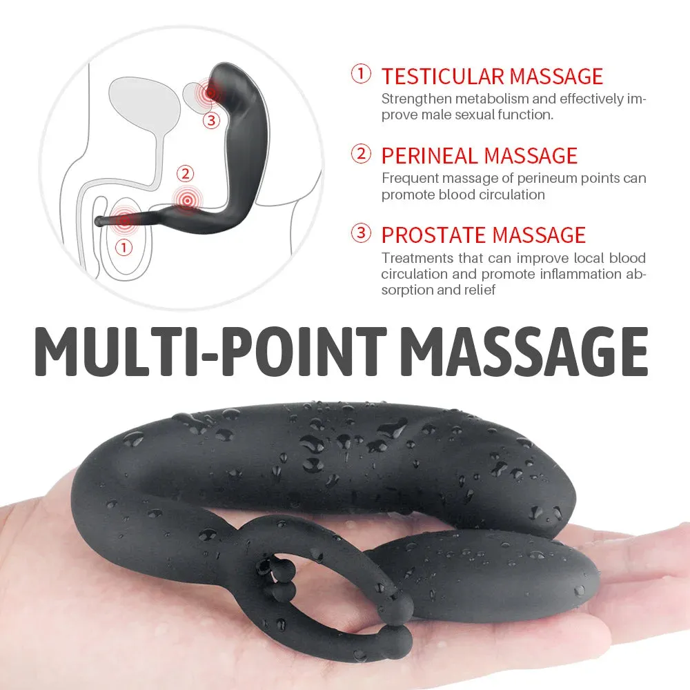 Remote Control Buckle Prostate Massager - Finger Anal Plug Cock Ring Delay Ejaculation