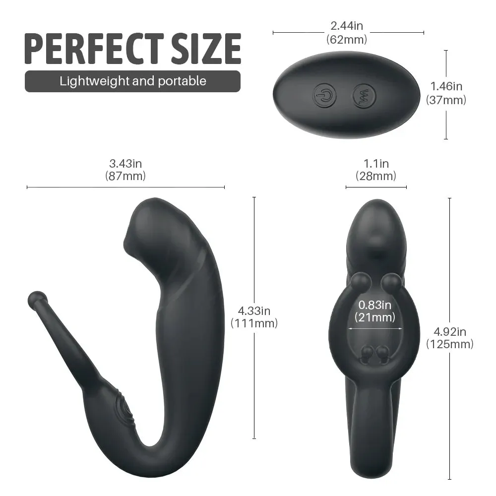 Remote Control Buckle Prostate Massager - Finger Anal Plug Cock Ring Delay Ejaculation