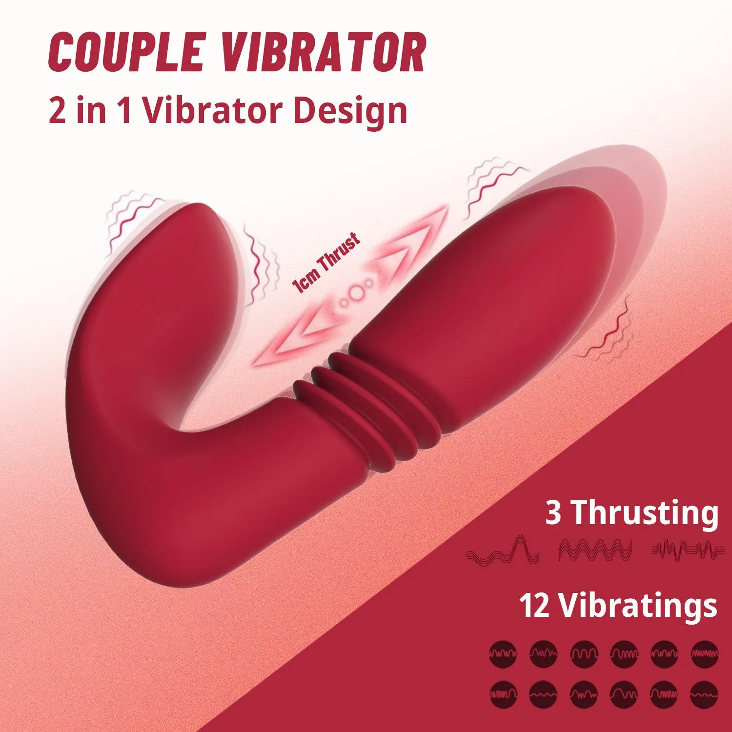 Remote Control G Spot Clitoral Vibrator - Anal Dildo Thrusting Clit Double End Stimulator