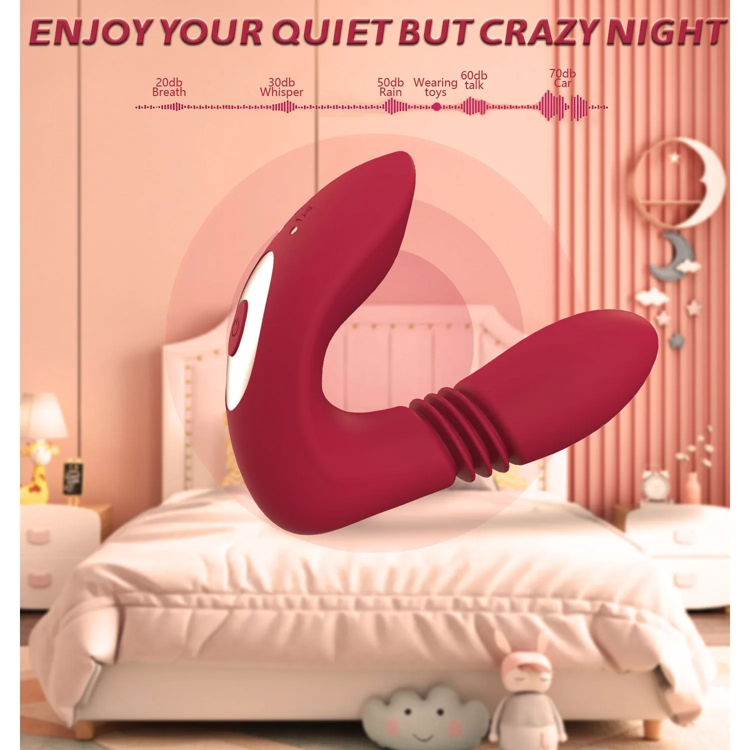 Remote Control G Spot Clitoral Vibrator - Anal Dildo Thrusting Clit Double End Stimulator