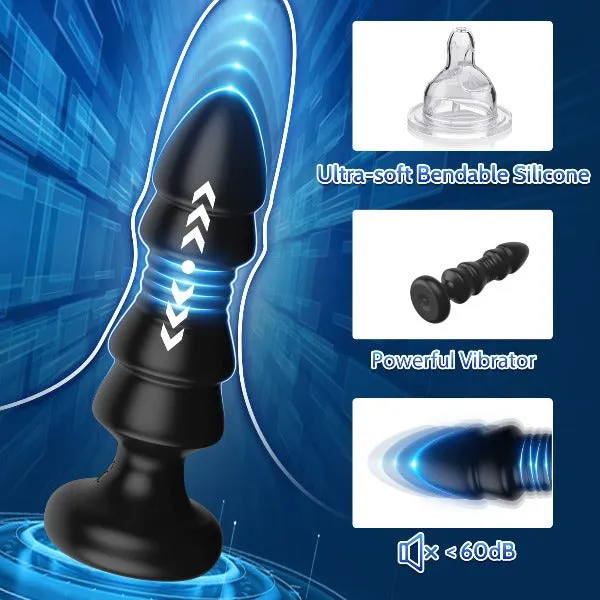 Remote Control Thrusting Anal Vibrator Butt Plug - Vibrating Panties Sex Toy for Men Women