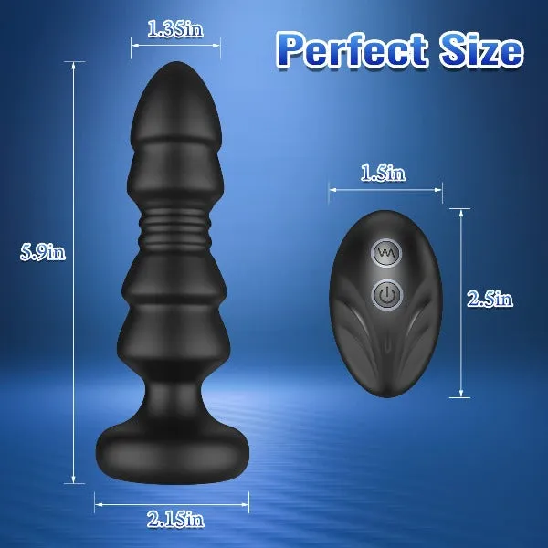 Remote Control Thrusting Anal Vibrator Butt Plug - Vibrating Panties Sex Toy for Men Women