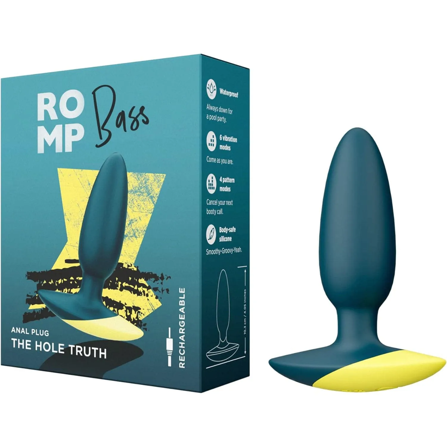 Romp - Bass Vibrating Anal Plug (Green)