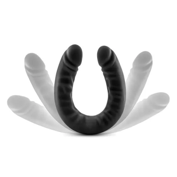 Ruse 18 inch Silicone Slim Double Dildo - Black