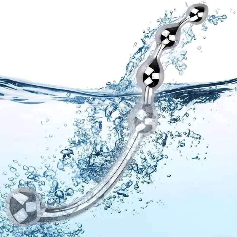 S-Shaped Gradient Bead Design Metal Butt Plug Waterproof Anal Hook