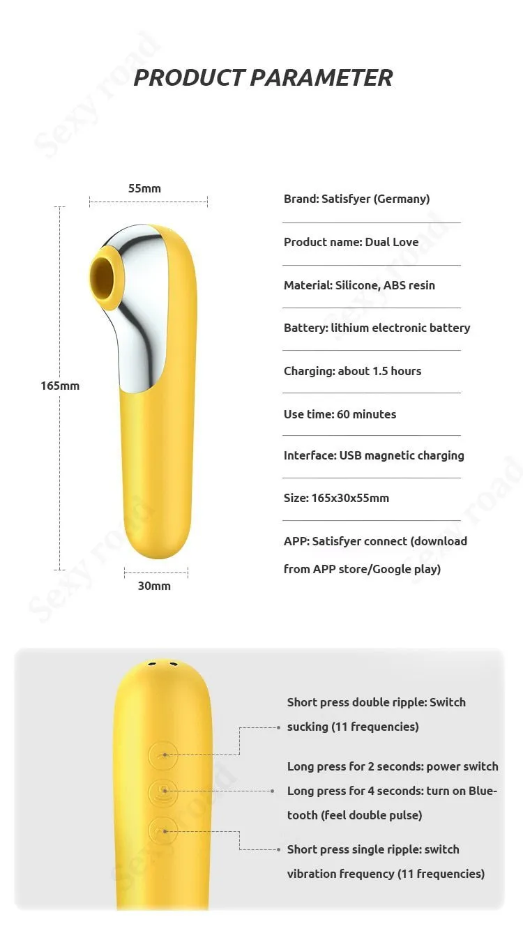 Satisfyer Dual Love Sucking APP Control G-spot Clitoris Stimulator Nipple Sucker Vibrators