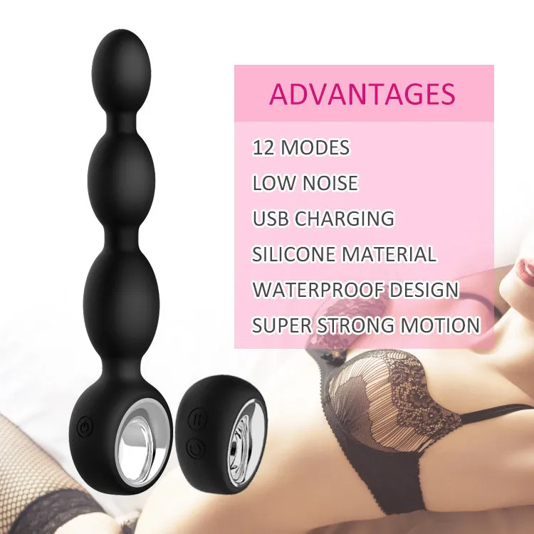 Silicone Anal Plug Vibrator with Remote Control