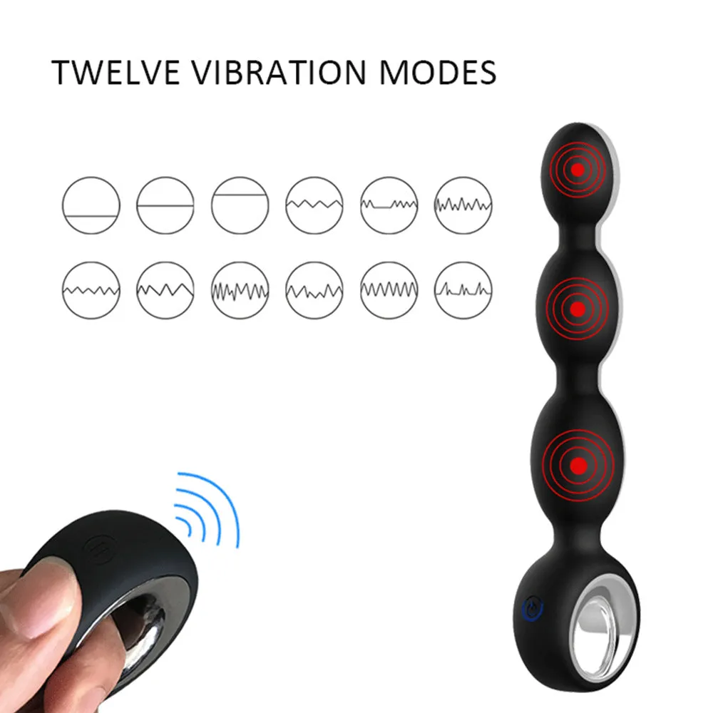 Silicone Anal Plug Vibrator with Remote Control