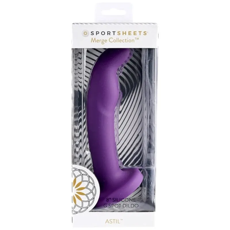 Sportsheets Astil 8 Silicone Dildo Dark Purple