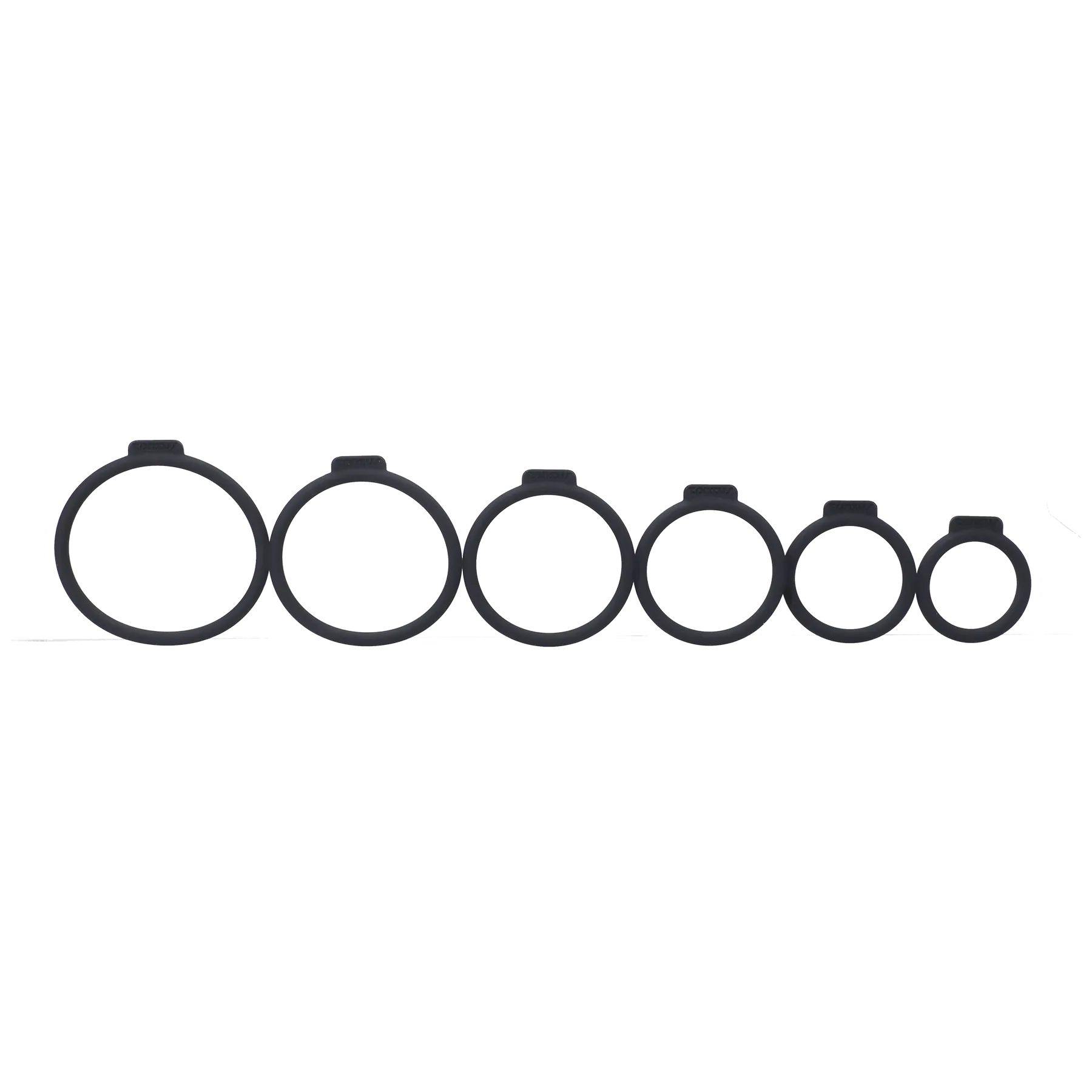 Tantus O-Ring Set of 6 for Strap-on Harnesses - Onyx