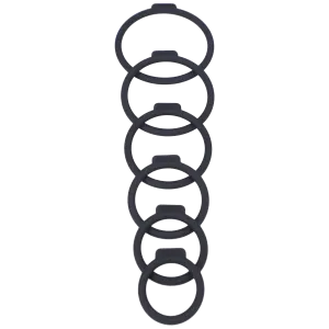 Tantus O-Ring Set of 6 for Strap-on Harnesses - Onyx