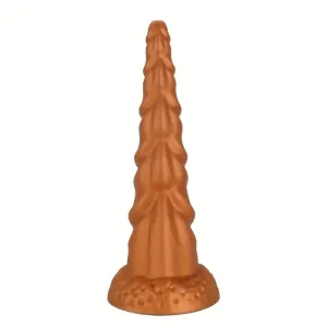 Tapered Thread Silicone Butt Plug With Suction Cup Texture Stimulation