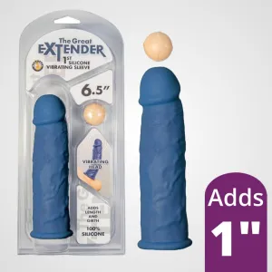 The Great Extender 1st Vibrating Penis Sleeve 6.5 - Blue