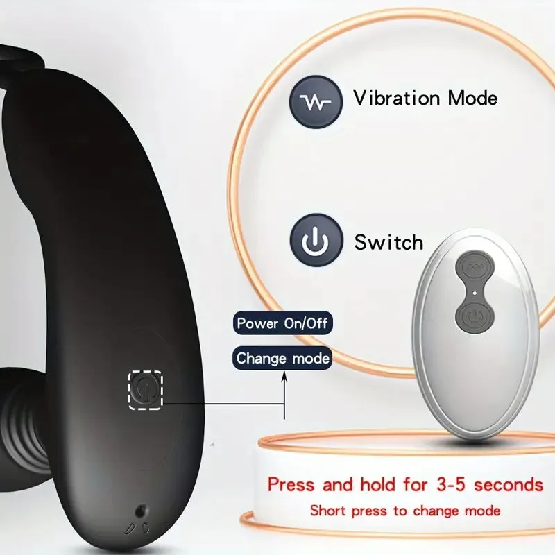 Thrusting 3 Motors Remote Control Telescopic With 10 Modes Anal Plug