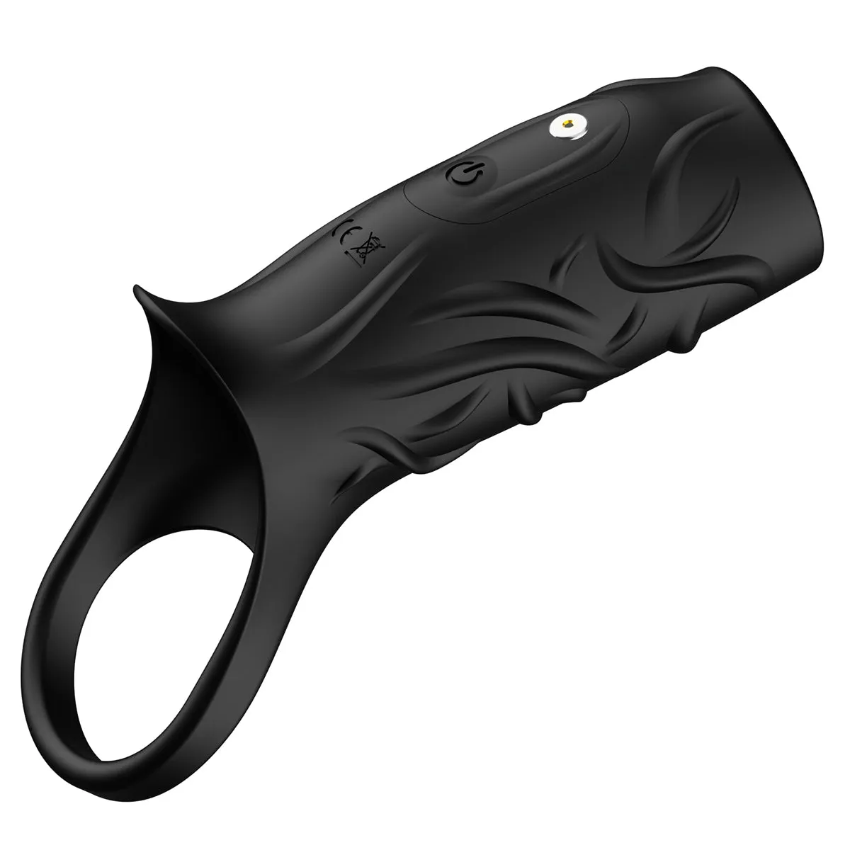 Vibrating Penis Sleeve Cock Ring Male Sex Toy- Silicone Penis Enlarger Delay Ejaculation Trainer