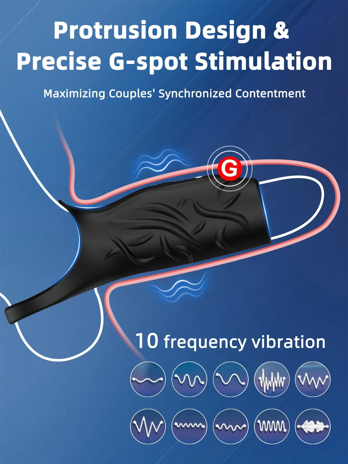 Vibrating Penis Sleeve Cock Ring Male Sex Toy- Silicone Penis Enlarger Delay Ejaculation Trainer