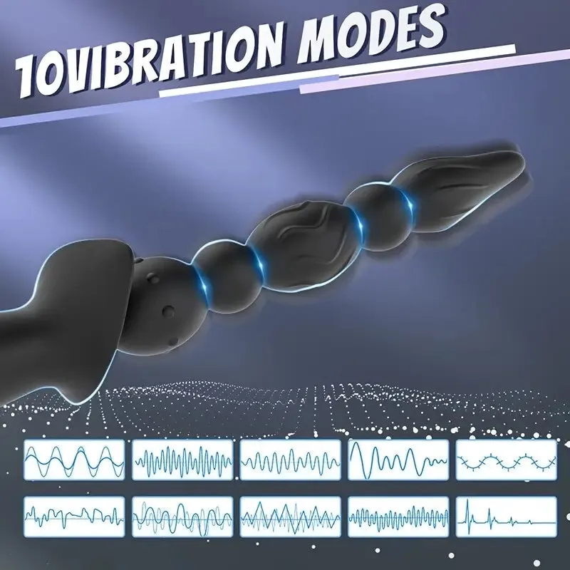 Vibrating Prostate Massager With 10 Modes Silicone Anal Vibrator