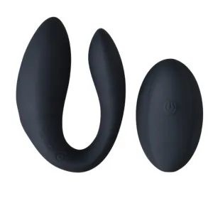 Vibrator dublu INTY TOYS SWITCH. pentru cupluri. control prin telecomandă. 12 funcții de vibrații ultra-puternice. silențios. negru