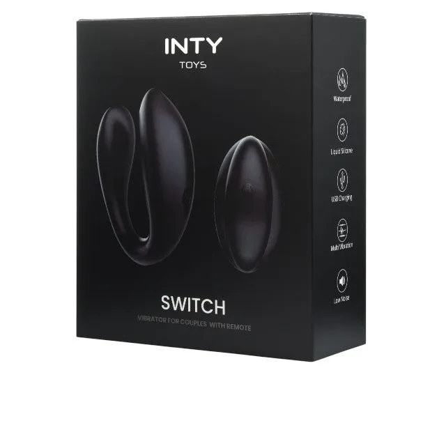 Vibrator dublu INTY TOYS SWITCH. pentru cupluri. control prin telecomandă. 12 funcții de vibrații ultra-puternice. silențios. negru