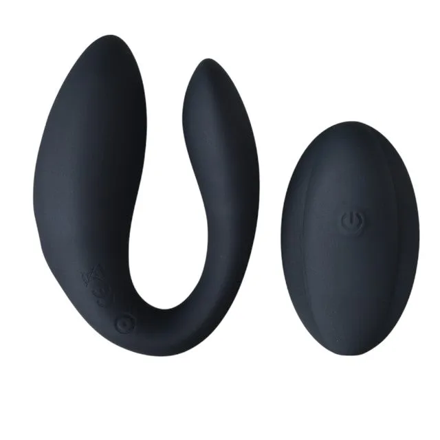 Vibrator dublu INTY TOYS SWITCH. pentru cupluri. control prin telecomandă. 12 funcții de vibrații ultra-puternice. silențios. negru