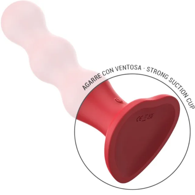 Vibrator INTENSE CODY. cu bază de fixare în formă de inimă. control prin telecomandă. 10 funcții de vibrație. roșu