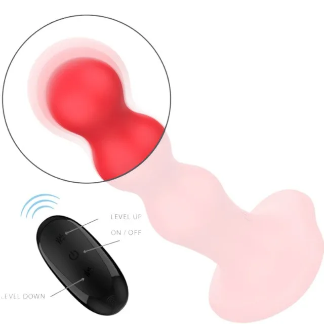 Vibrator INTENSE CODY. cu bază de fixare în formă de inimă. control prin telecomandă. 10 funcții de vibrație. roșu