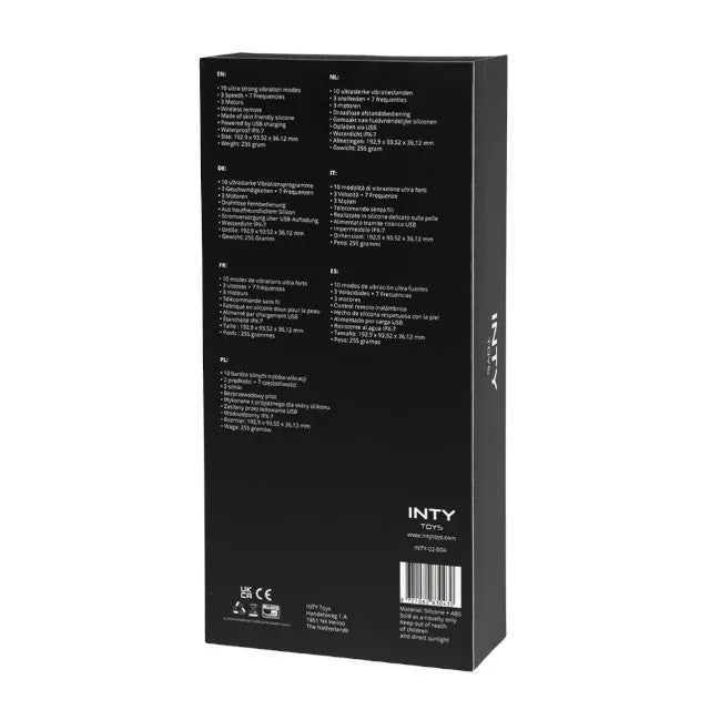 Vibrator INTY TOYS GLOW. pentru stimulare clitoridiană. vaginală și anală. control prin telecomandă. 10 funcții de vibrație. roz