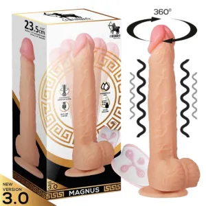 Vibrator realist CENTAURO Magnus 3.0. control prin telecomandă. 7 funcții de vibrație și rotație 360º. rezistent la apă. 23.5 cm