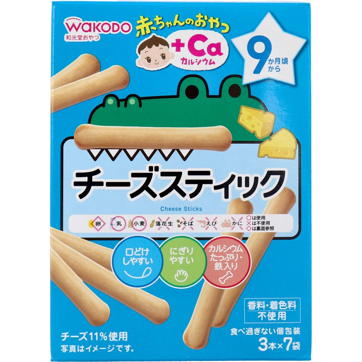 Wakodo - Baby Snacks   Ca Cheese Sticks Teether Biscuits 3 x 7 bags