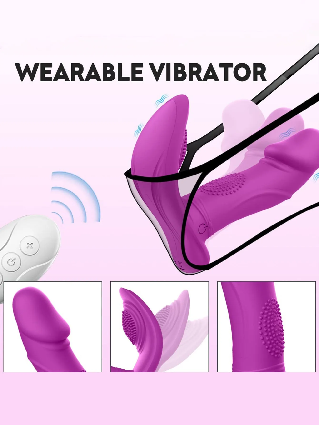 Wearable Wiggling Dildo Vibrator - Remote Control Clitoral G Spot Sex Toys for Women