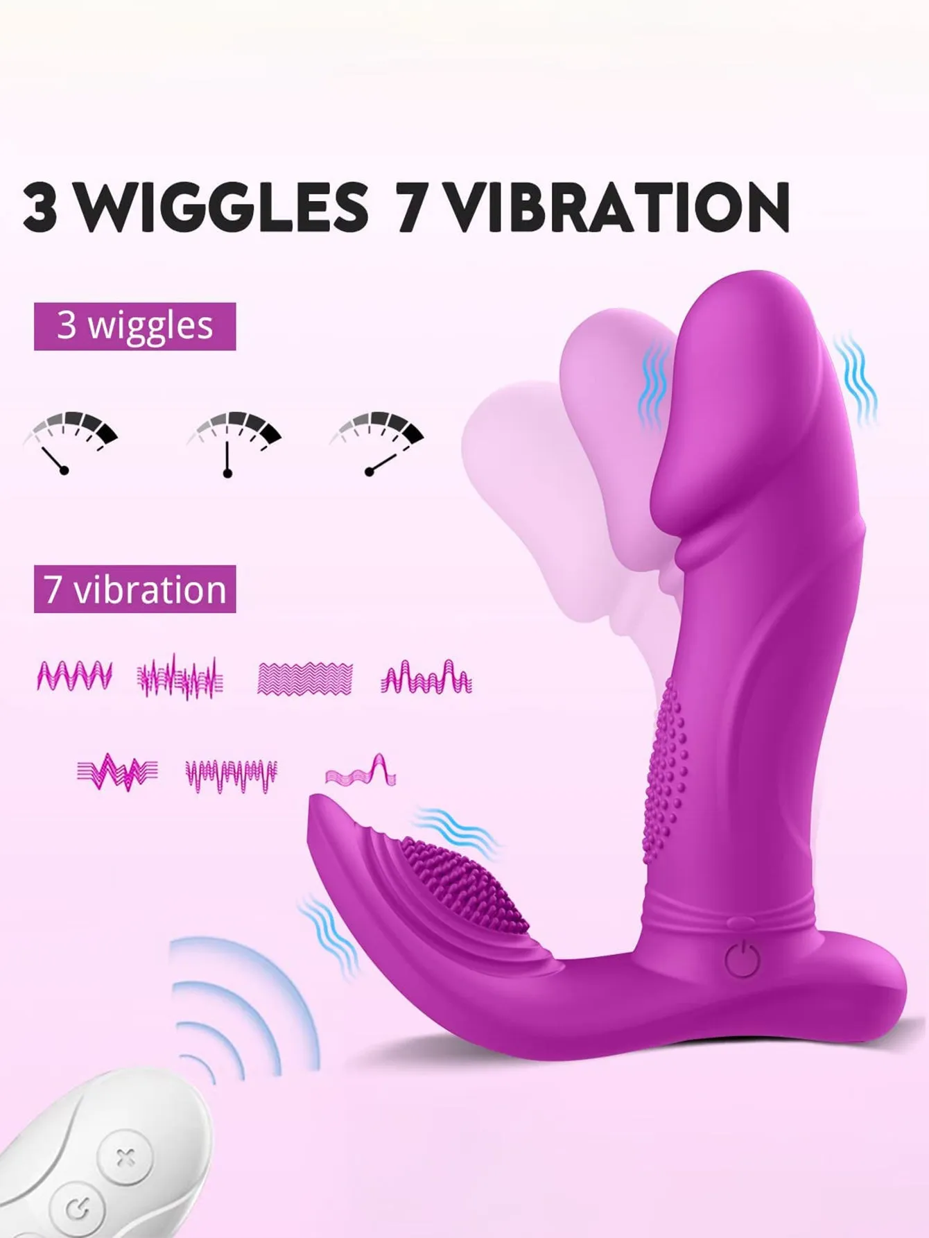 Wearable Wiggling Dildo Vibrator - Remote Control Clitoral G Spot Sex Toys for Women