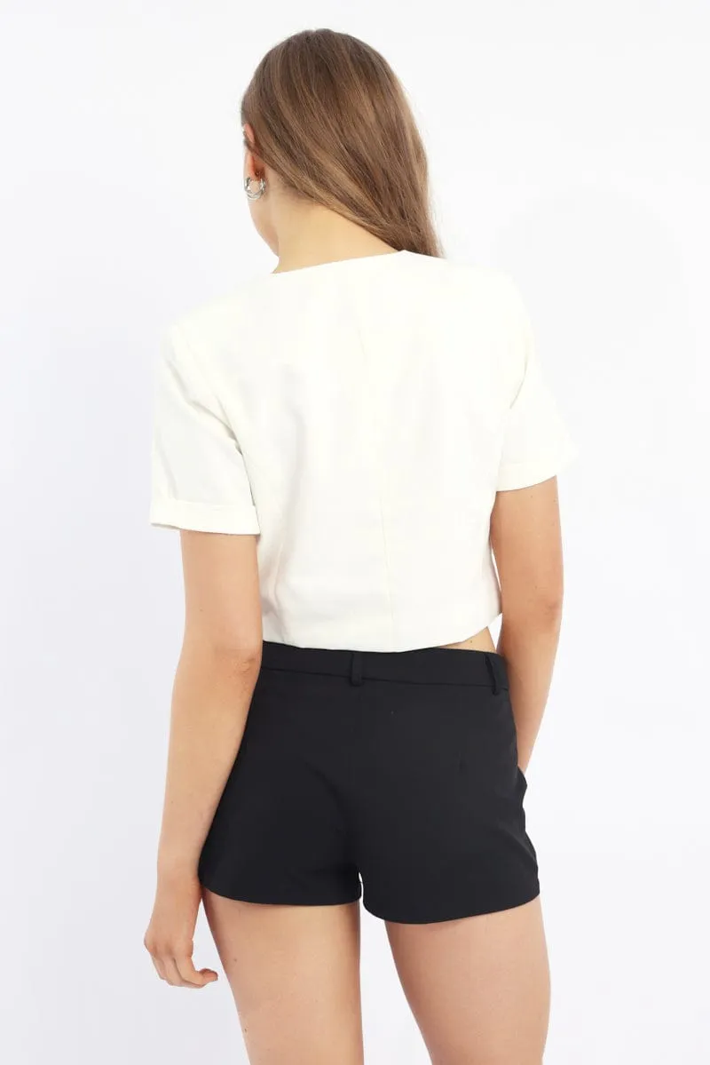 White Tailored Button Up Top