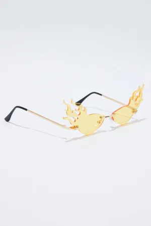 Yellow Flame Shaped Sunglasses