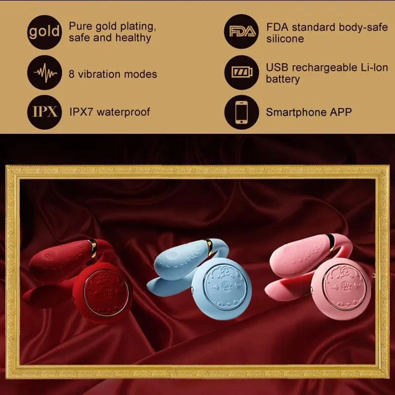 ZALO Double-head Couples G Spot U-type Silicone Stimulator Wireless App Remote Control Vibrator