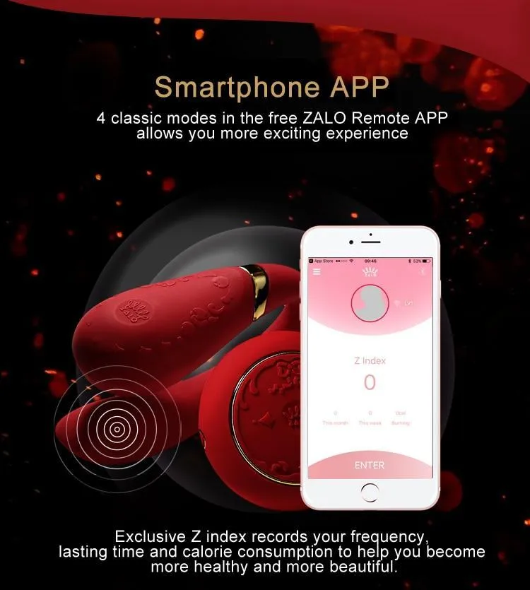 ZALO Double-head Couples G Spot U-type Silicone Stimulator Wireless App Remote Control Vibrator